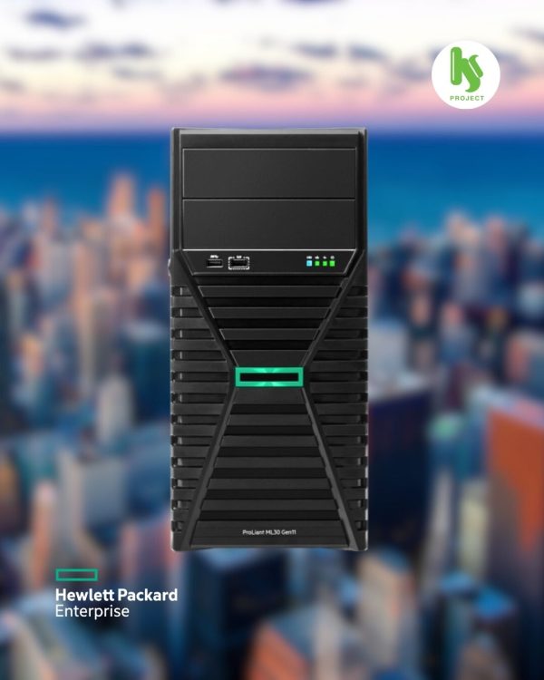 hpe-proliant-ml30-gen11-6325p-p86718-375-kjs HPE ProLiant ML30 Gen11 6325P tower server dengan Intel Xeon, 32GB DDR5 ECC, dan 2×1TB SATA HDD.