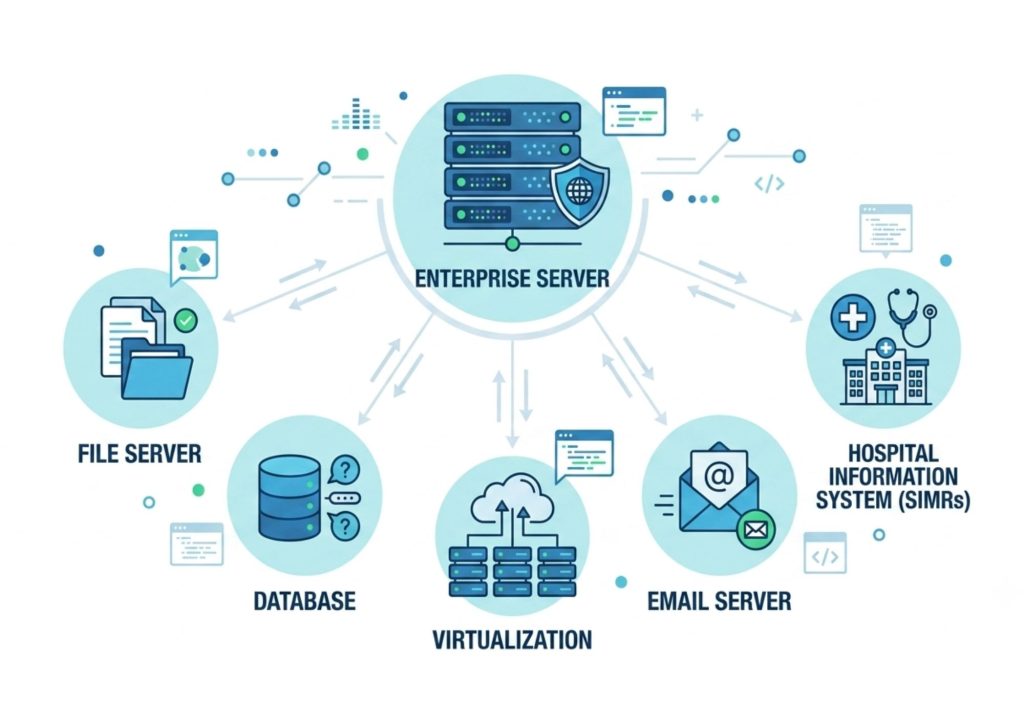 Jenis beban kerja enterprise server seperti database virtualisasi email dan SIMRS