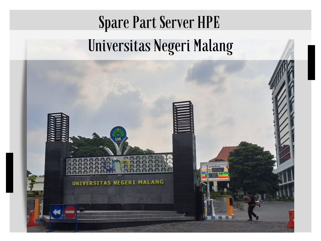 Gedung Universitas Negeri Malang sebagai lokasi pengadaan spare part server HPE untuk mendukung infrastruktur IT.